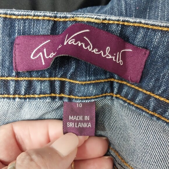 3436 Size 10 Gloria Vanderbilt Upcycled Ruffle Leg Jeans - Picture 6 of 7